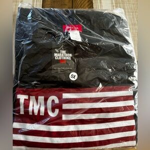 NWT The Marathon Clothing Flag Block Logo Crewneck Sweatshirt in Black Men’s 5XL